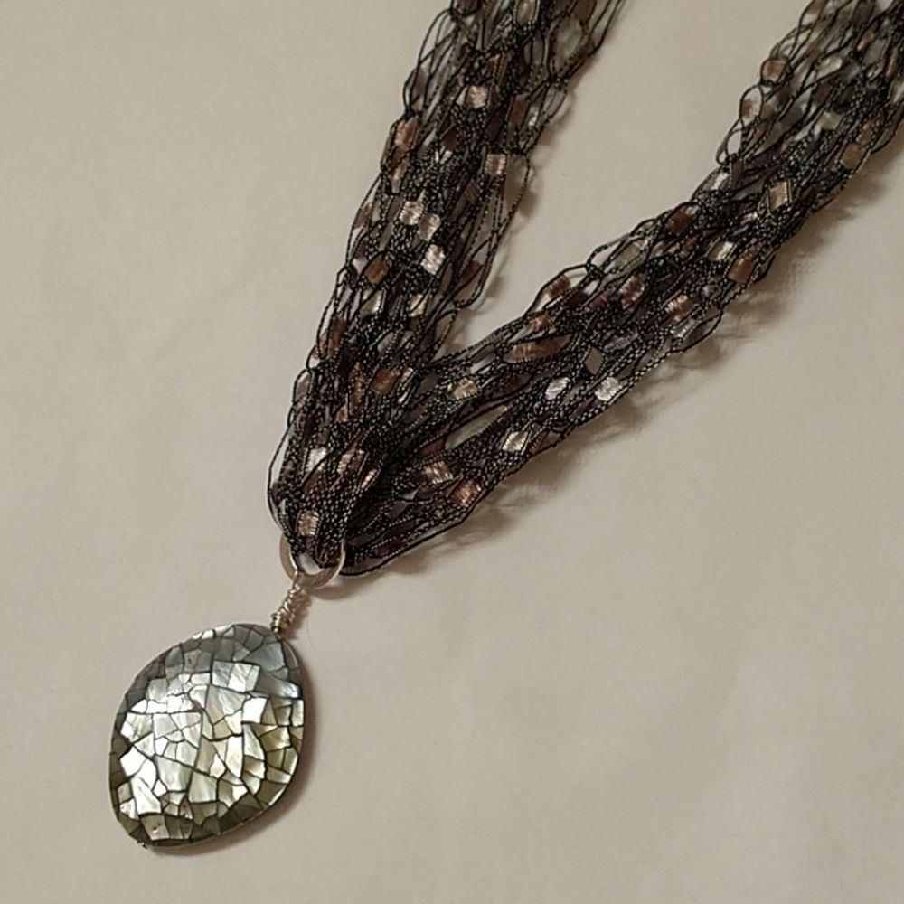 Hand Crocheted Ladder Ribbon Necklace!